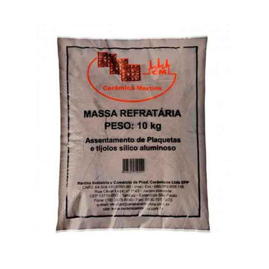 Argamassa para Refratários - 10kg - Cinza - Cerâmica Martins