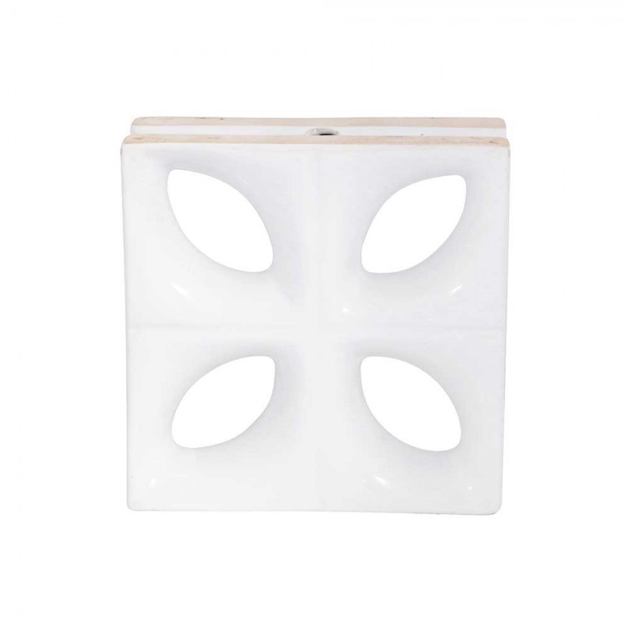 Tijolo Vazado Esmaltado Folha Branco - Cerâmica Martins