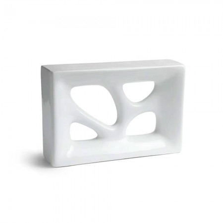 Tijolo Vazado Esmaltado Rama Branco - Cerâmica Martins