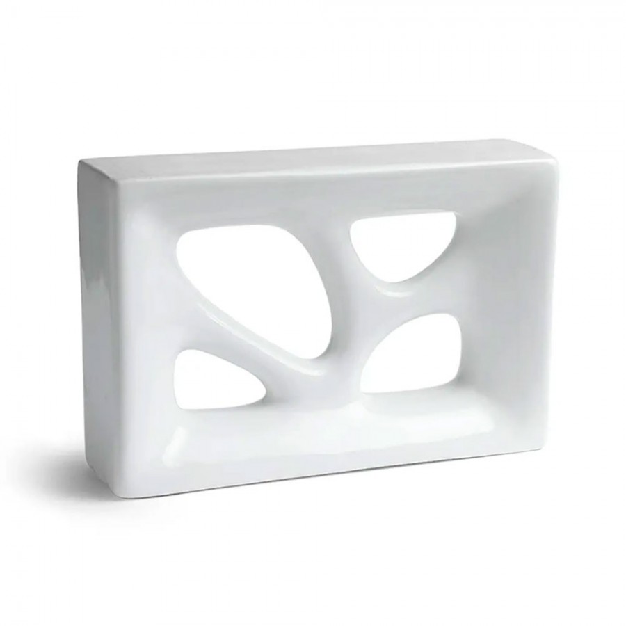 Tijolo Vazado Esmaltado Rama Branco - Cerâmica Martins