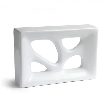 Tijolo Vazado Esmaltado Rama Branco - Cerâmica Martins