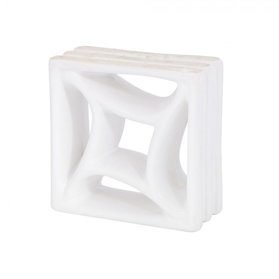 Tijolo Vazado Esmaltado Estrela Branco - Cerâmica Martins