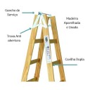 Escada Pintor de Madeira - 06 Degraus - ESEG