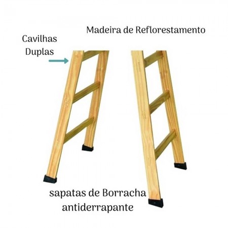 Escada Pintor de Madeira - 06 Degraus - ESEG