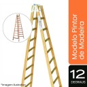 Escada Pintor de Madeira - 12 Degraus - ESEG