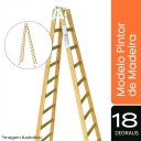 Escada Pintor de Madeira - 18 Degraus - ESEG
