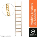 Escada Encosto de Madeira - 08 Degraus - ESEG