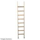 Escada Encosto de Madeira - 08 Degraus - ESEG