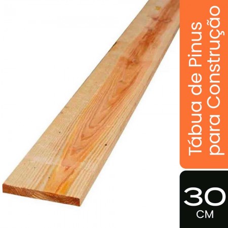 Tábua Bruta de Pinus Serrada 30x300cm - Espessura 2cm - Processo de Secagem ao Tempo ESEG