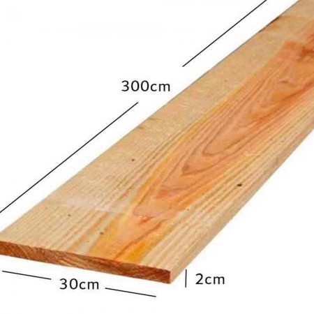 Tábua Bruta de Pinus Serrada 30x300cm - Espessura 2cm - Processo de Secagem ao Tempo ESEG