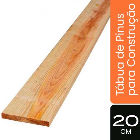 Tábua Bruta de Pinus Serrada 20x300cm - Espessura 2cm - Processo de Secagem ao Tempo ESEG