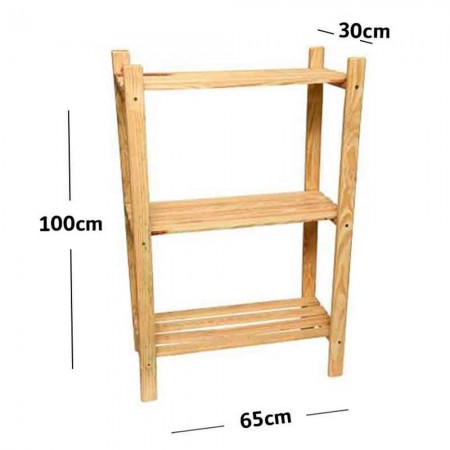 Estante de Madeira Pinus - 100x65x30cm - ESEG