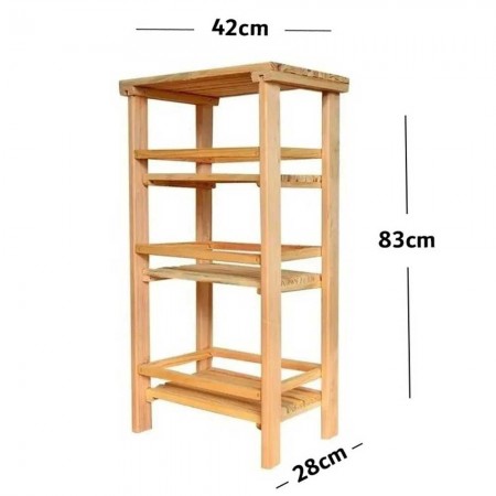 Fruteira de Madeira Pinus - 83x42x28cm - ESEG