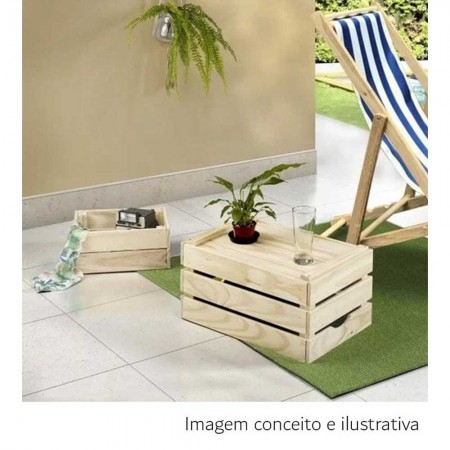 Caixote de Madeira Pinus Grande - 25x28x41cm - ESEG
