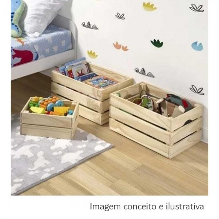 Caixote de Madeira Pinus Grande - 25x28x41cm - ESEG