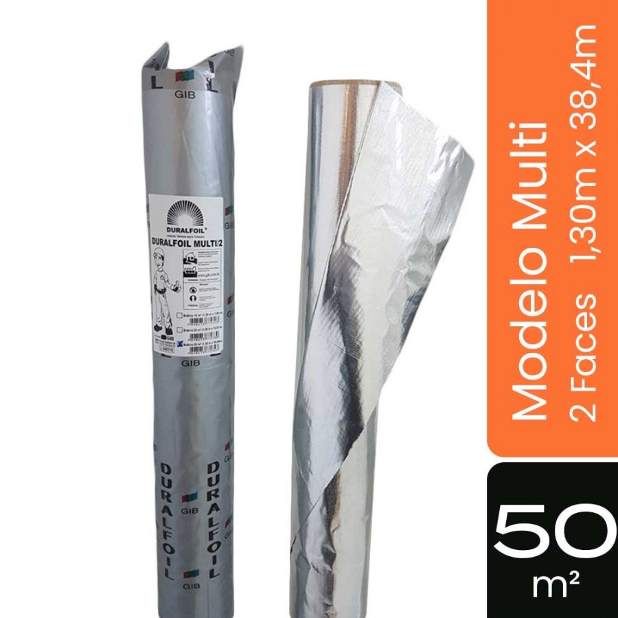 Manta Duralfoil  Multi - 2 Faces - 50m² 1,30m x 38,4m - Subcobertura Premium GIB