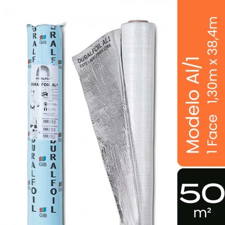 Manta Duralfoil Al/1 - 1 Face - 50m² 1,30m x 38,4m - Subcobertura Standard GIB
