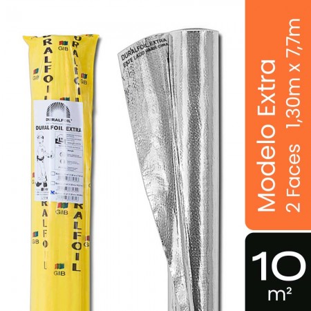 Manta Duralfoil Extra - 2 Faces - 10m² 1,30m x  7,7m - Subcobertura Super GIB