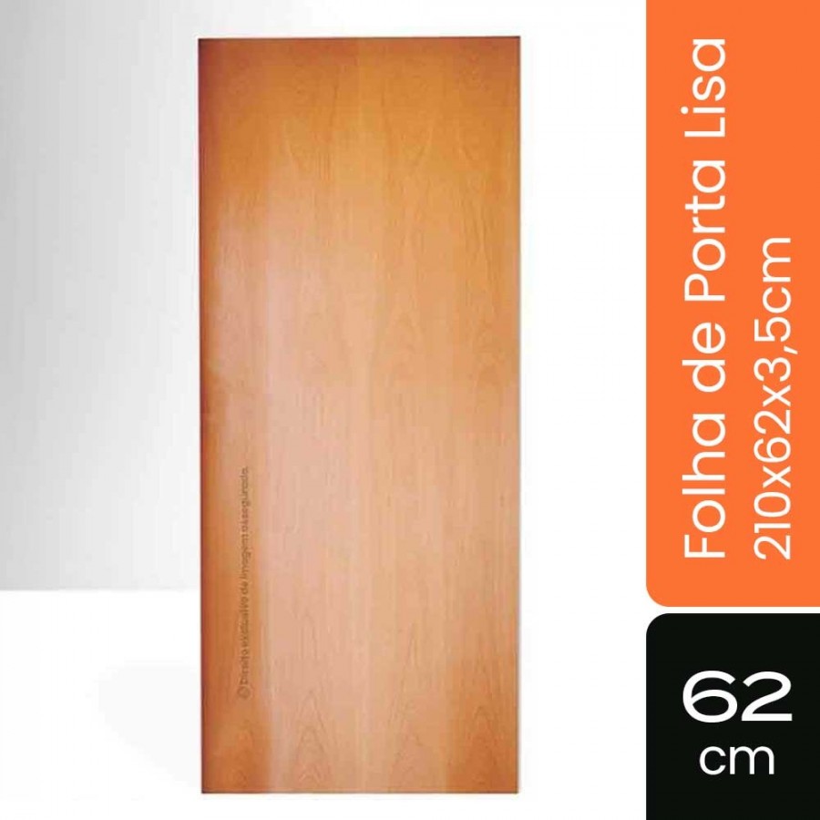 Porta Semi-Sólida Lisa p/ Verniz - 210x62x3,5cm - Tauari Lâmina Natural