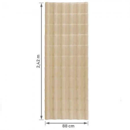 Telha de PVC Tipo Plan - 242x88cm - Cor Marfim Colonial Permatti