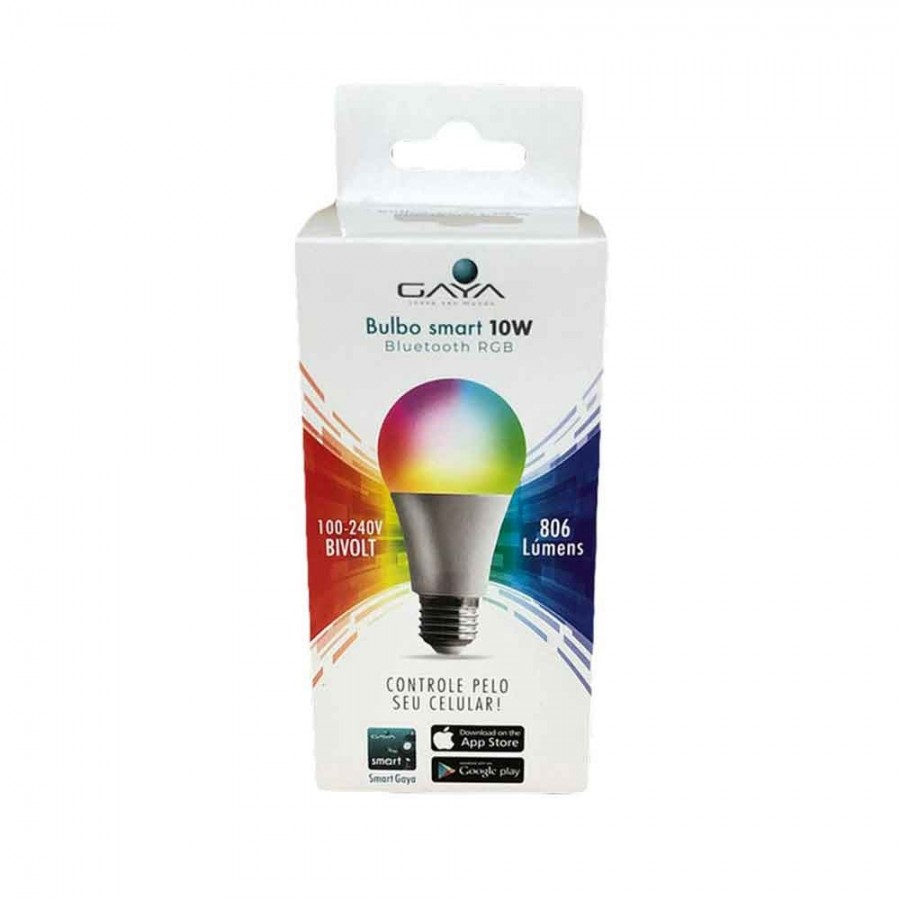 Lâmpada LED Bulbo RGB Smart Bluetooth - 10W IP20 Bivolt - Gaya Ref 9817
