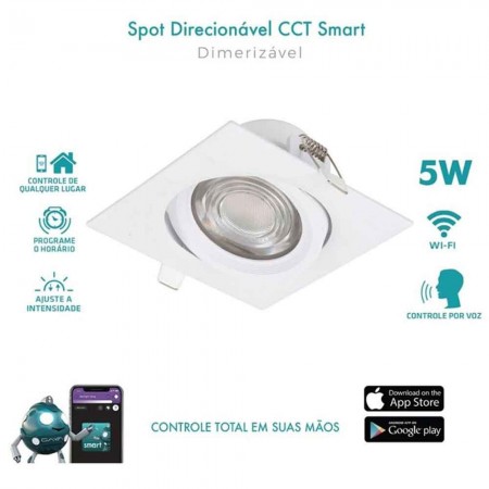 Spot Direcionável c/ LED Smart WiFi - 5W IP20 Bivolt - Gaya Ref 9815